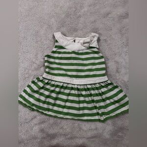 Janie and Jack Green and White Striped Top